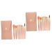 minkissy Makeup Tool 2 Sets Travel Makeup Face Beauty Tools Powder Applicator Brush Cosmetics Supply Brush for Makeup Lip Brush Cosmetology Kit Mini Brush Major Miss Wood Makeup Tools