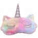 Shuiniba Unicorn Sleep Eye Mask Cute Soft Plush Blindfold Eye Mask Lovely Kid Unicorn Sleep Eye Mask with Adjustable Strap for Girl or Boy 2 Pack - Colorful and Pink