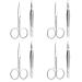 Fomiyes 4 sets of eyebrow cutter set tweezers made of stainless steel face cutter precision pink safety hair scissors sloping tweezers nasal hair scissors main stainless steel 8.9x4.5cmx4pcs silverx4st