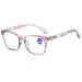 VEVESMUNDO Anti blue light ladies reading glasses flowers modern blue light filter reading aid visual aid glasses with prescription light purple 2.0 x