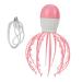 Frcolor massager scalp hand-head massage tingling head massage with tingling head scratch head guasha-scratch handy baby octopus tools ABS pink