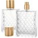 Enslz 100ml/3.4Oz Clear Glass Fine Mist Atomizer Portable Square Refillable Empty Perfum Spray Bottle Travel Atomizer Bottle Gold Cap - Buy Online on GoSupps.com