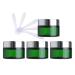 Zeoabsy 4 piece of empty green glass cream box 30ml with silver screw lid green glass screw box glass tinge glass socket ointment pot cosmetic socket for gels creams + 4x spatula silver 30ml