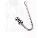 DYNLAB 2 Beads Solid Stainless Steel Metal Hook Portable Stainless Steel Solid Metal Hook 2 Ball Hooks