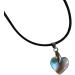 Silay Lian Xue Heart Trailer Necklace - Glass Crystal & Black Leather Choker for Women | Simple Colorful Gift & Christmas Decoration - Buy Online on GoSupps.com