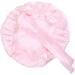 SOLUSTRE Hair Protection Cap | Adjustable Silk Bonnet & Satin Sleep Cap for Hair Care - One Size Pink & White - Buy Online on GoSupps.com