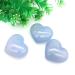 Saturey 1 Pack Natural Large Blue Chalcedony Heart Crystal Gem Meditation Treatment Suitable for Home