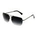 Men Large Outdoor Sunglasses Metal Rimless Reading Glasses - Big Lens Rectangular Tinted Readers Gunmetal-black 3.5 x