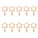 ARTIBETTER 10pcs DIY Wood Mirror Mini Wooden Star Mirror Craft Unfinished Handheld Mirror Makeup Mirror DIY Handmade Craftfor Kids Boys Girls Light Brown 14.2X9.5cm