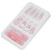 Full Cover False Nail Pink Bow Fake Nails Pink Love Press On Nails Coffin Medium Length Ballerina Nail Art Tips Sets Artificial Nails Press On False Nail Tips