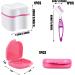 Buy Pink Prostheses Storage Box & Cleaner Brushes - Ideal Dentistry Case for Orthodontic & Braces Care - Buy Online on GoSupps.com