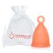Silicone Ring Menstrual Cup with Loop Pull Stem for Easy Removal - Reusable 12 Hour Tampon Alternative - Medium Size Soft Peachcup