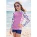 BesserBay Girls Rashguard Shirt - UV Protection Long Sleeve Swim Shirt Purple Butterfly Print (Sizes 110-150) - Buy Online on GoSupps.com
