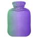 Green purple color gradient hot water bottle with cover heat bottles for pain relief handfoot warmer hot water bottle for sports injuries 2l