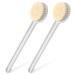 2Pack Back Scrubber for Shower Qewro Stiff Bristles Dry Brushing Body Brush for exfoliating Back Back Brush Long Handle for Shower Back Use Skin Washer Lymphatic Drainage Bath Brush for Men Women