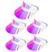 5 Pack Sun Visor Hats Women Clear Colorful Party Outdoor Sports Beach Golf Cap Iridescent pink