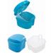 1 Pcs Denture Case Orthodontic Dental Retainer Box False Teeth Storage Container Denture Cleaning Box with Filter Portable and Easy to Travel (Blue) - Buy Online on GoSupps.com