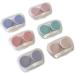 TSLRSA- 6 PCs contact lens container portable travel contact lens container mini contact lens container with L and R caps tweezers well sealed suitable for travel and at home 6 colors