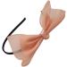 Topkids Accessories Thin Fabric Bow Alice Band Headband for Women & Girls Cute Girls Hair Accessories Pretty Coloured Bows on Head Band Hair Bands for Kids & Adults Bow Headbands (Peach)