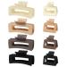 8 Pack Square Claw Clips for Thin Thick Hair Big and Small Hair Claw Clips Strong Hold Matte Rectangular Claw Hair Clips Hair Accessories for Women Girls (Neutral Color)