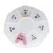 Portable Small Pill Box Travel Pill Box 7 Compartment Daily Pill Box for Medicines Drugs Vitamins and Fish Oil(White02)
