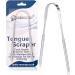 RECON UP Pack of 1 U Shape Tongue Scraper for Adults 100% Stainless Steel Tongue Cleaner Fresh Breath Care Scraper Tounge Scraper Bacteria Inhibiting Non-Synthetic Grip Tongue Cleaning Tool 1 Count (Pack of 1)