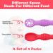 Vicloon 4Pcs Baby Fork and Spoon Set - Self Feeding Utensil Kit for Infant Toddler Children - Silicone Spoon Easy Grip Cutlery Set - Pink/Purple/Orange/Red - Buy Online on GoSupps.com