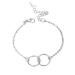 Bracelet Silver Charm Bracelets Compatible with Women Thin Double Circle Chain Bracelet Bangles Trendy Jewelry Accesories