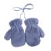 Baby Kids Plain Winter Mittens Thick Fleece Padded Super Warm Soft Ski Gloves Mittens with Anti-Lost String for Baby Girls Boys Aged 3-8 Years Old (Pure Blue Mittens)