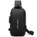 Dwenles Anti theft Crossbody Sling Bag Waterproof Chest Daypack with USB Charging Shoulder Backpack for Men Women (Black) 1-black-1