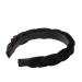 Wide Headband Fashion Suede Braid Headband Handmade Cloth Twist Hairbands for Women Girls (Black)
