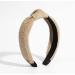 Huachi Straw Headbands for Women Girls Knotted Head Bands for Women's Hair Boho Wide Hair Bands Cute Summer Top Knot Headband Fashion Beach Hair Accessories
