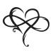 1pc Iron Pendant Ornament Metal Heart Sign Hanging Heart Shaped Pendant Wrought Iron Wall Decoration 40x35cm Black