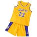 Basketball jersey children basketball training jersey children basketball jersey for young vest and short 2-part basketball clothing children gifts for boys at the age of 4-14 years yellow/purple 5 6 years yellow