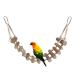 Wooden Bird Hanging Ladder, Parrot Natural Rope Wood Ladder with Rope Swing Bridge for Lovebirds Parakeets Parrots African Grey Cockatiel Pet Training Toys