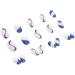 JUSTOTRY 24 Pcs Short Dark Blue French False Nails - Swirl Design Press on Nails for Women | Nail Art Glue Included - Buy Online on GoSupps.com