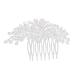 Angoily Bridal Wedding Hair Comb Slide Clip Rhinestone Hair Comb Floral Rhinestone Hair Pin Silver Accessories Bride