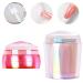 2PCS Nail Seal Stamp Silicone Nail Art Stamper Heads French Tips Manicure Tools for DIY Nail Decoration(Red & Colorful)