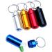 Shop Purple Mini Pill Organizer - Waterproof Stainless Steel Keychain Case for Travel Camping & Emergency Medicine - Buy Online on GoSupps.com