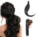 S -noilite clip in Extensions Hair Part braid ponytail smooth hair extension real naturally art hair like real hair wrap on ponytail various colors 58cm - dark black