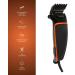 Paul Anthony 'Pro Series P200' Corded Hair Clipper - Lightweight - Self Sharpening Stainless Steel Blades - 4X Comb Guides - Precision Taper - Powerful Quiet Motor - Black/Orange - H5124 - Buy Online on GoSupps.com