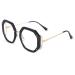 Aoolia women geometric reading glasses vintage tr+metal frame nti blue light protection glasses full frame reading glasses for girls men blue black 1 dioptria