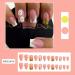 24Pcs Press on Nails Short French Tips Fake Nails Acrylic Square False Nails Summer Reusable Artificial Daisy Nails for Women and Girls - Buy Online on GoSupps.com