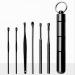 Lletfun Ear Spoon Pick Ear Wax Removal Tool Portable with Key Chain Box Black
