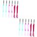 Ipetboom 12 Pcs Collapsible Eyelash Comb Eyebrow Eye Lash Shaper False Lash Mascara Eye Brow Brush Eyelash Separator Comb Lash Tools Eye Lash Tool Makeup Tools Both Ends Plastic 10x1.5cmx2pcs