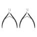 Plawee 2X Nail Tweezer Cutter Nipper Clipper Remover Manicure Black
