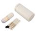 6 in 1 Makeup Brush Set Portable Synthetic Cosmetic Brushes Set for Foundation Blending Powder Eye Shadow with Mirror (White)