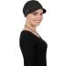 50+ UPF Newsboy Cap for Women | Chemo Headwear for Cancer Hair Loss | 100% Cotton | Barcelona Black - Buy Online on GoSupps.com