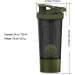 Artoid Mode 720ml Inspirational Protein Shaker Bottle with Twist & Lock Box - BPA Free, Black/Moss Green | Dual Mixing Technology, Shaker Balls & Grids | Sports Fitness Workout - Buy Online on GoSupps.com