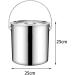 Stainless Steel Bucket 6L/12L/20L Kitchen Stainless Steel Bin with Lids and Handle Water Bucket (Color : Silver 25cm) - Buy Online on GoSupps.com